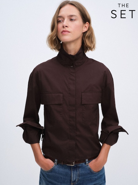 棕色 - The Set Utility Shirt