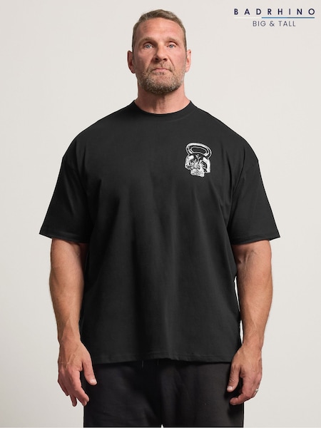 Schwarz - Regular Badrhino Big & Tall Ironrhino Skull T-shirt