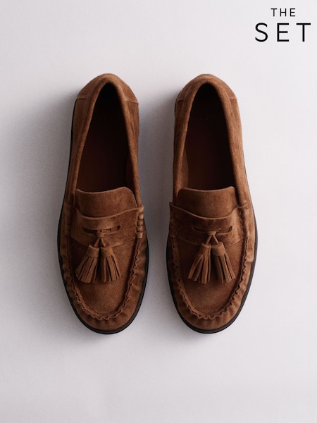 Сарғыш қоңыр замша - The Set Tassel Ruched Loafers