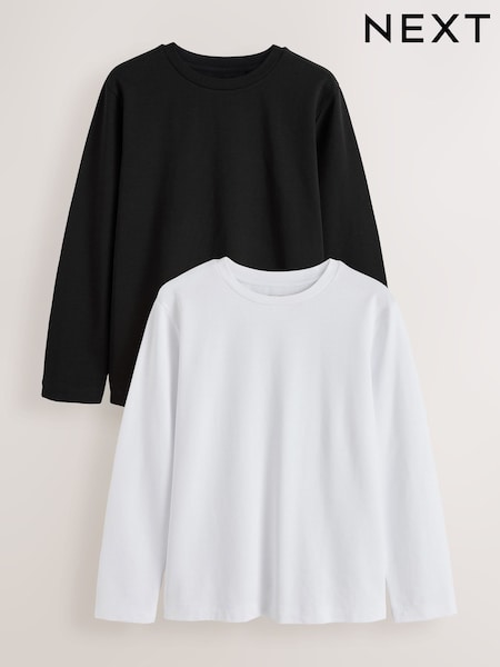 Monochrome - Long Sleeve Crew Neck Heavyweight T-shirt 2 Pack