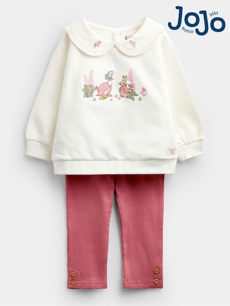 Ivory Peter Rabbit™ - Jojo Maman Bébé Flopsy Appliqué Collar Sweatshirt & Leggings Set