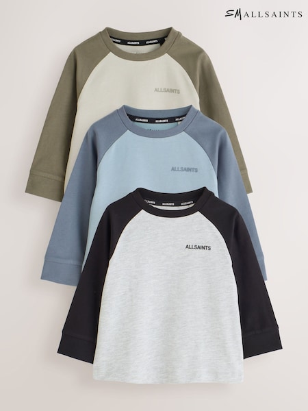 Multi - Smallsaints Raglan Long Sleeve Tops 3 Pack
