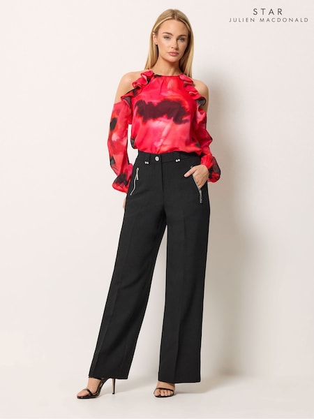Schwarz - Star By Julien Macdonald Tailored Wide Leg Trousers