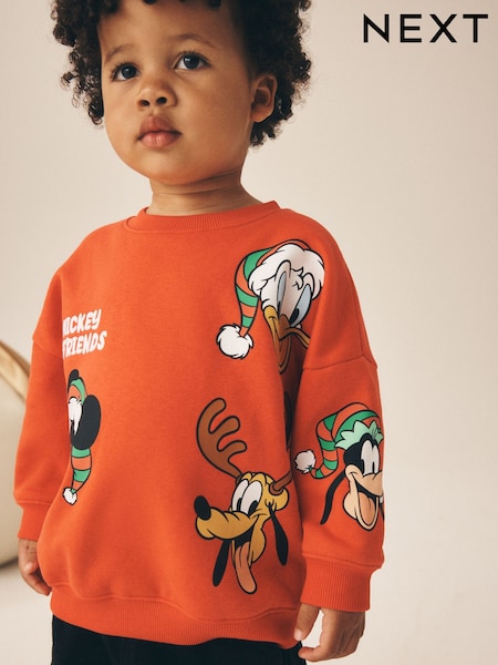Red Mickey and Friends - Christmas Crew Neck Sweat Top (3mths-8yrs)