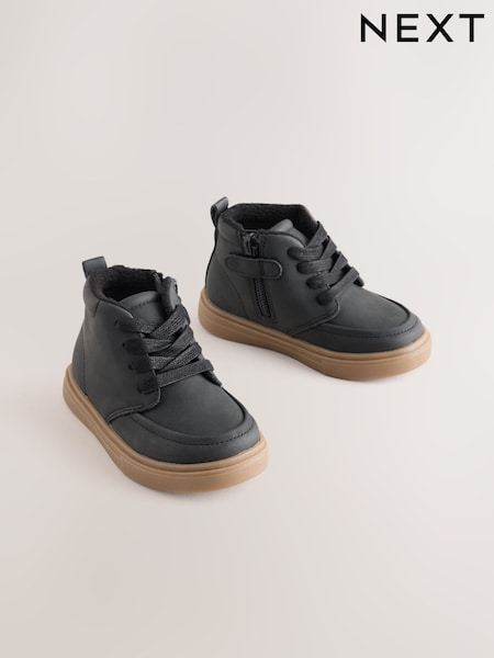 Černý - Warm Lined Lace Up Boots