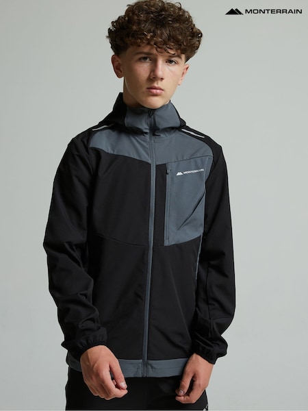 Μαύρο - Monterrain Junior Deflect 2.0 Woven Hoodie