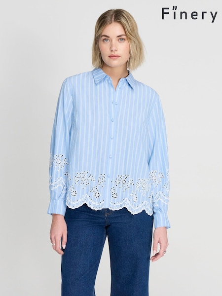 Blue - Finery Sydnee Stripe Cotton Shirt