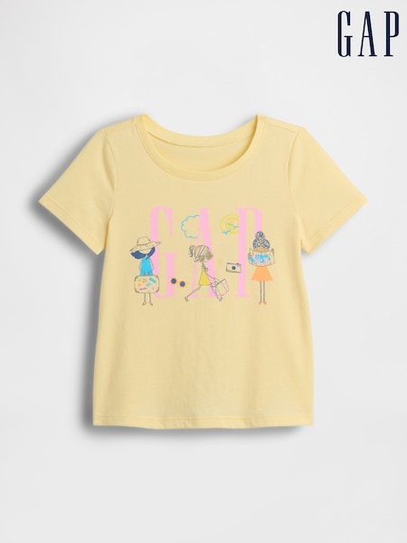 Yellow - Gap Floral Print Short Sleeve T-shirt (6mths-5yrs)