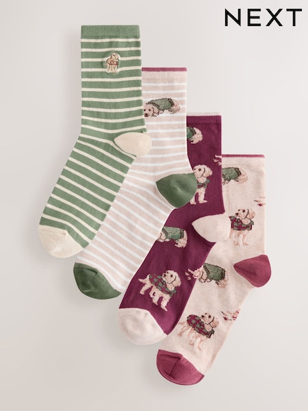 Charlie The Cockapoo Autumn - Ankle Socks 4 Pack