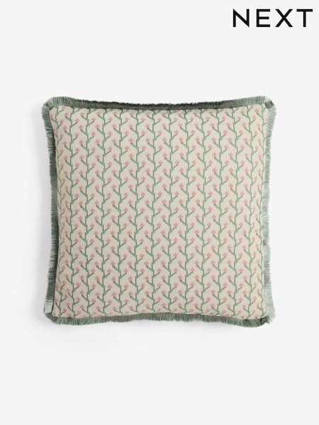 Trailing Floral Fringe Cushion