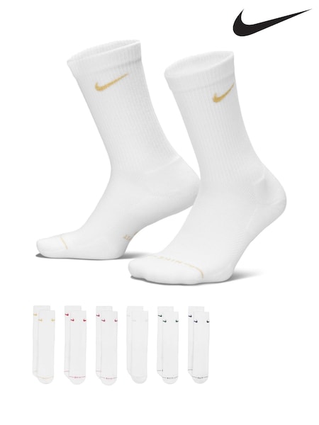Hvit - Regular Nike Everyday Crew Socks 6 Pack