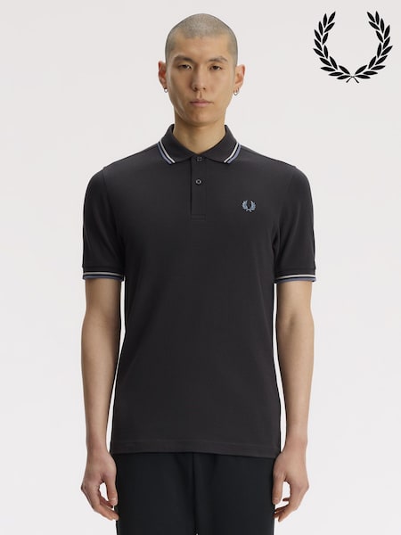 رمادي - Regular Fred Perry Tipped Short Sleeve Polo Shirt