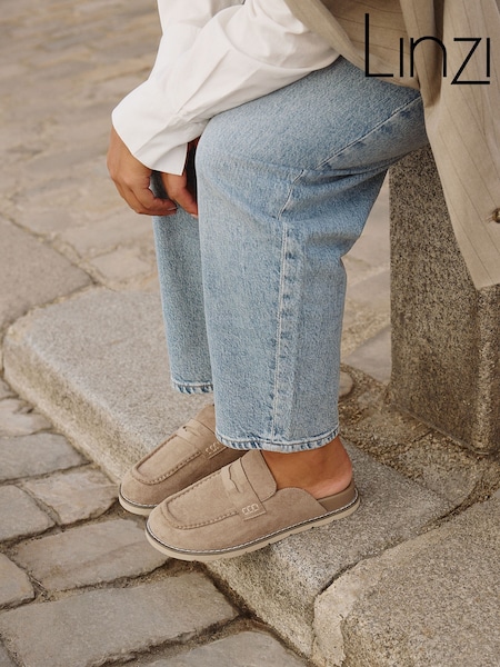 Beige Suede - Linzi Invested Mule Loafers