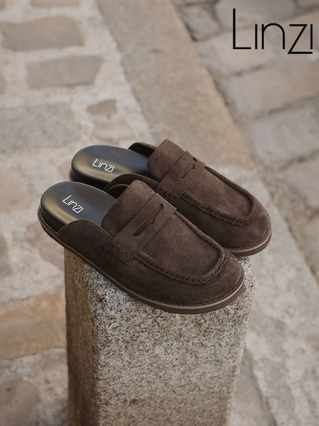 Brown Suede - Linzi Invested Mule Loafers