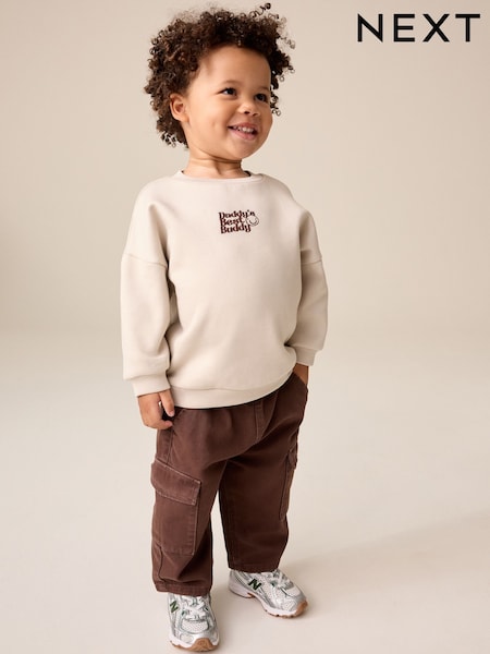 Ecru Daddy's Best Buddy - Printed Crew Neck Sweat Top (3mths-7yrs)
