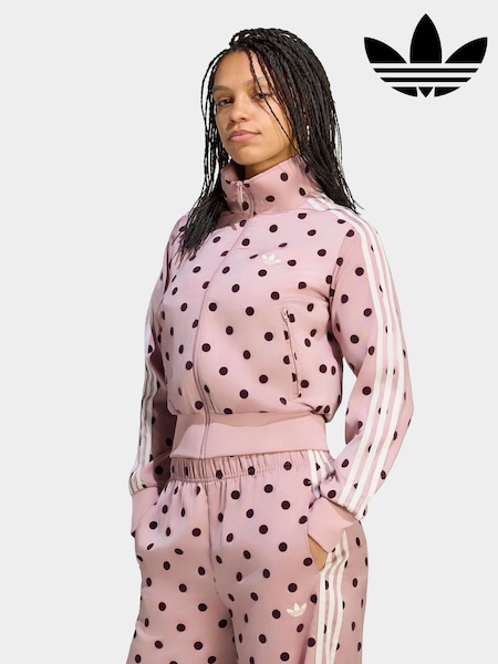 Сутінковий рожевий - Adidas Originals Polka Dot Firebird Satin Track Top Jacket