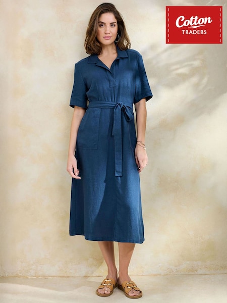 modra - Cotton Traders Linen Blend Midi Dress