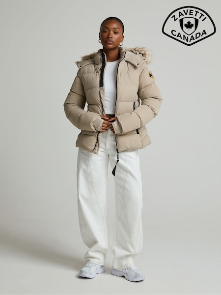 Beige - Zavetti Canada Valleria Puffer Jacket