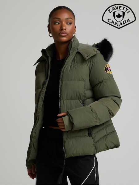 أخضر - Zavetti Canada Valleria Puffer Jacket