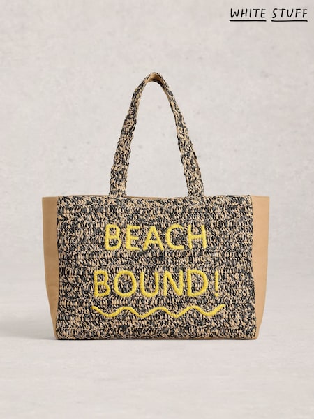 Natural - White Stuff Beach Bound Tote Bag