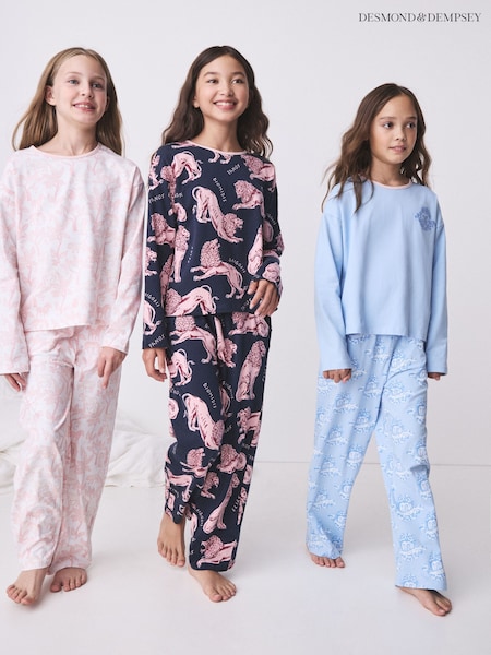 Rose/Bleu - Ensemble pyjama à manches longues Desmond & Dempsey pour enfants 3