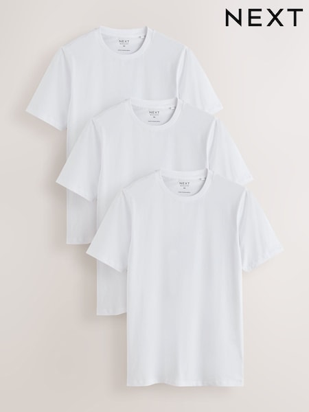 Blanco - Regular Muscle Fit Essential T-shirts 3 Pack