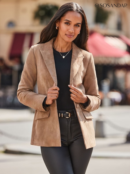 Sosandar Natural Suede Blazer (W03911) | €338