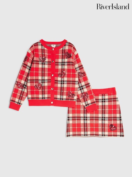 River Island Tartan Sequin Top and Skirt Set (W04058) | ‏218 ر.ق.