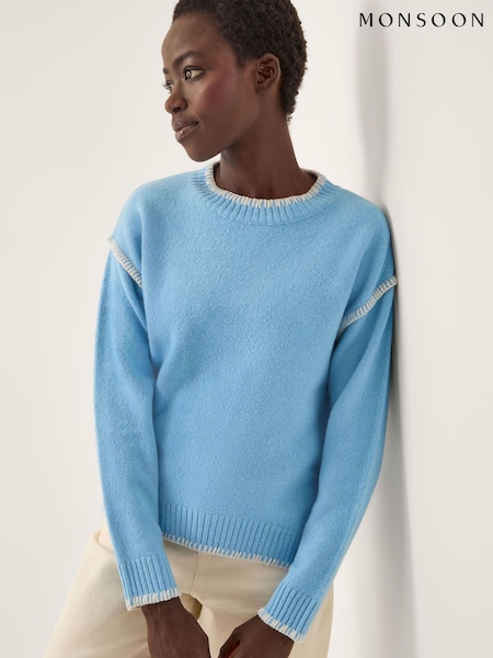 Monsoon Blue Shayla Whipstitch Jumper (W04131) | €83