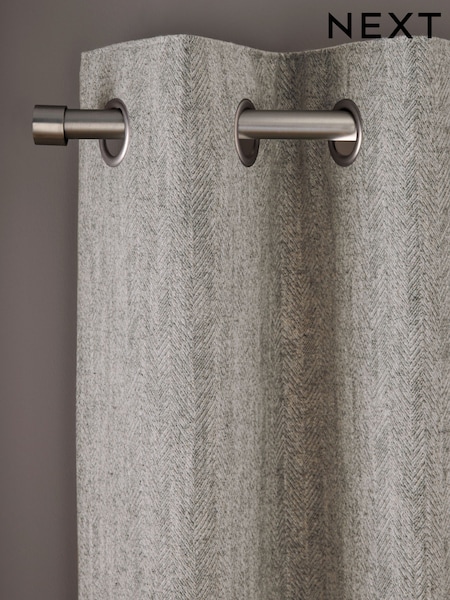 Cosy Herringbone Eyelet Curtains