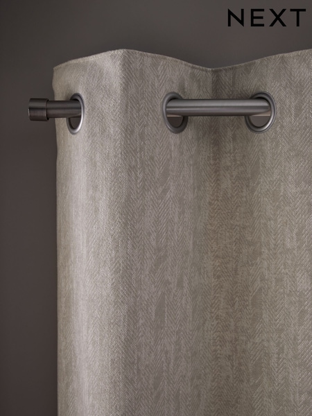 Cosy Herringbone Eyelet Curtains