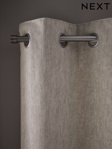 Cosy Herringbone Eyelet Curtains