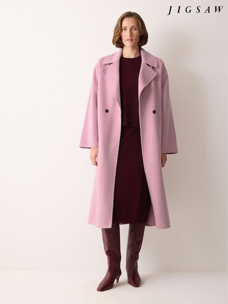 Jigsaw Pink Double Faced Wool Wrap Coat (W04262) | €479