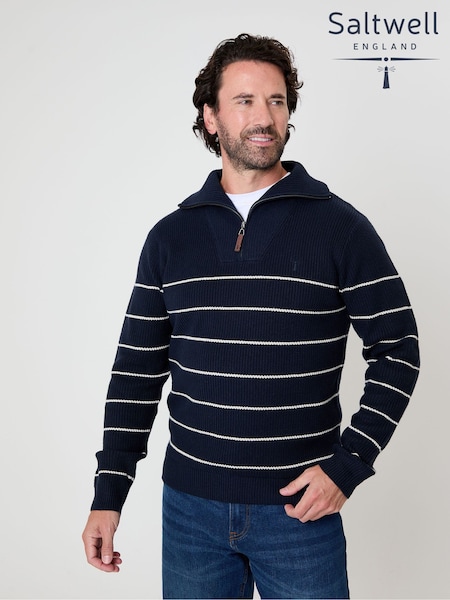 Saltwell Striped Quarter Zip Jumper (W04310) | 177 QAR