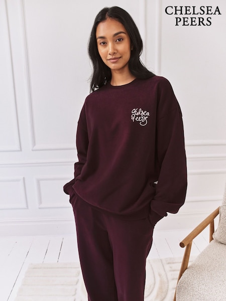 Chelsea Peers Red Embroidered Script Logo Sweatshirt (W04394) | R$ 545