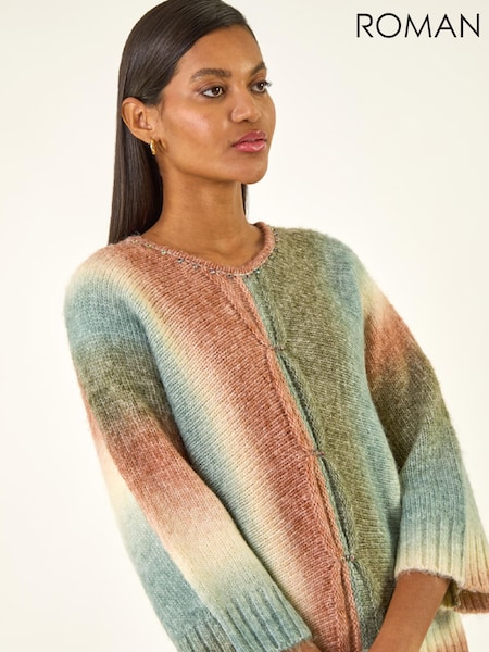Roman Blue Ombre Embellished Knit Jumper (W04938) | €66