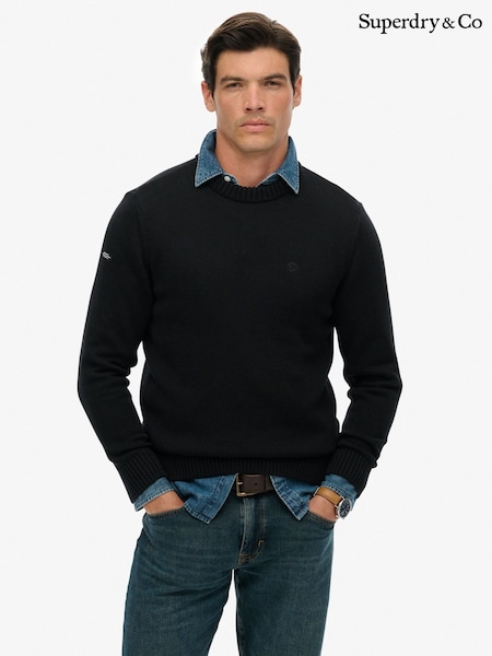 Superdry Black Preppy Cotton Jumper (W04957) | R$ 495