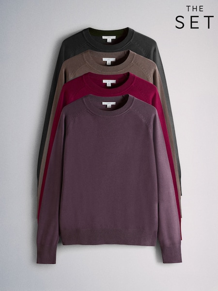 The Set 4 Pack Fine Knitted Crew Neck Jumpers (W05225) | 268 ر.س.