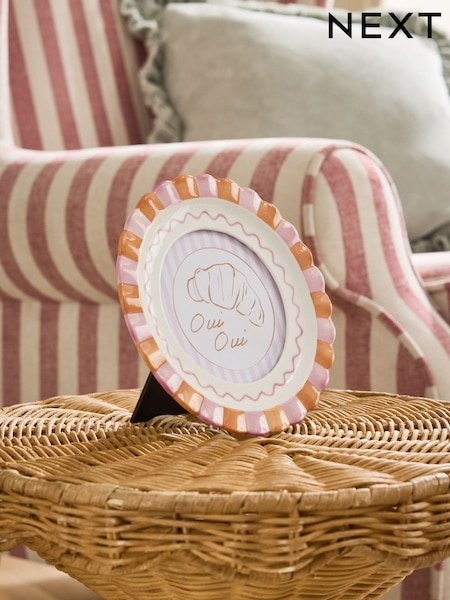 Round Wavy Edged Patterned Ceramic Photo Frame