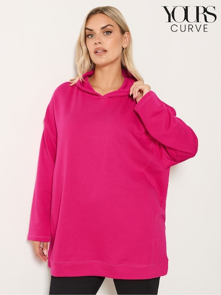 Yours Curve Pink Seamed Detail Hoodie (W05741) | €35