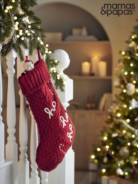 Mamas & Papas Red Christmas Large Knitted Stocking 2025 (W05898) | €46.50