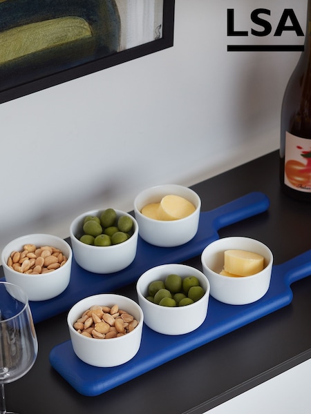 LSA International Tarn Blue Pop Bowl Set & Ash Paddle L40cm (W06086) | €67