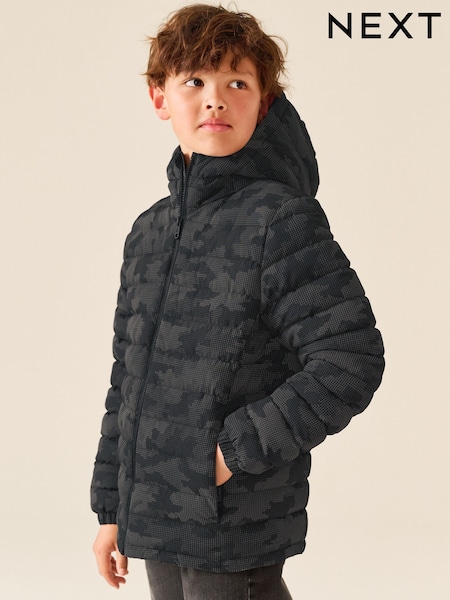Grey Reflective - Quilted Midweight Hooded Jacket (3-17yrs)