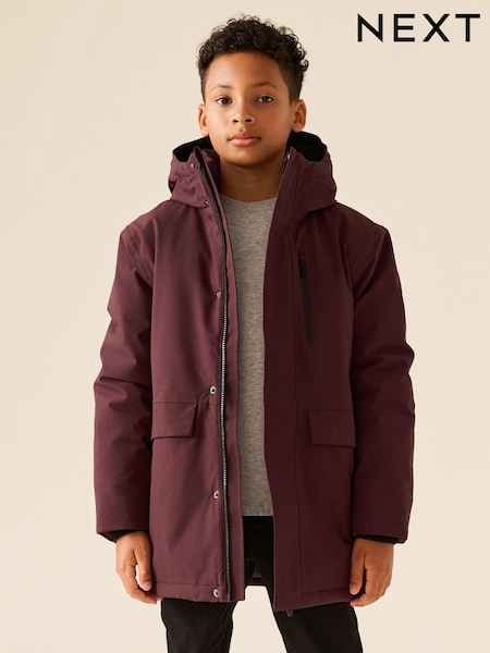 Burgundy Red - Waterproof Parka Coat (3-17yrs)