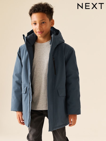 Blue - Waterproof Parka Coat (3-17yrs)