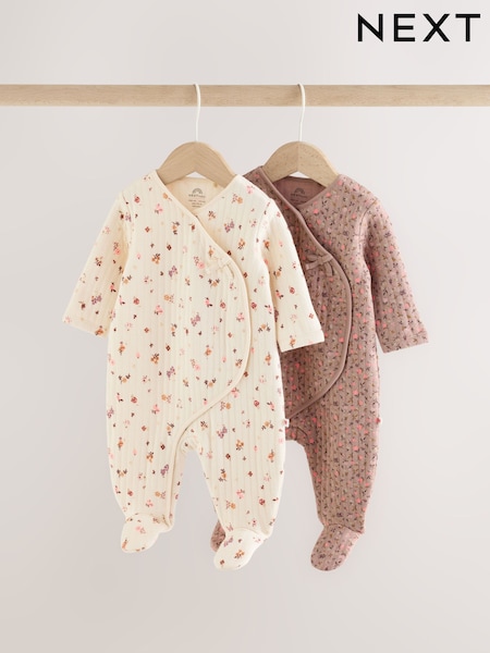 Smeđa Цvetni Цvetni - Prošiveni omotač za spavanje za bebe 2 paket
