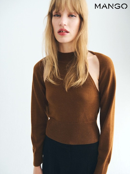 Mango Brown Cut Out Detail Jumper (W06604) | €59