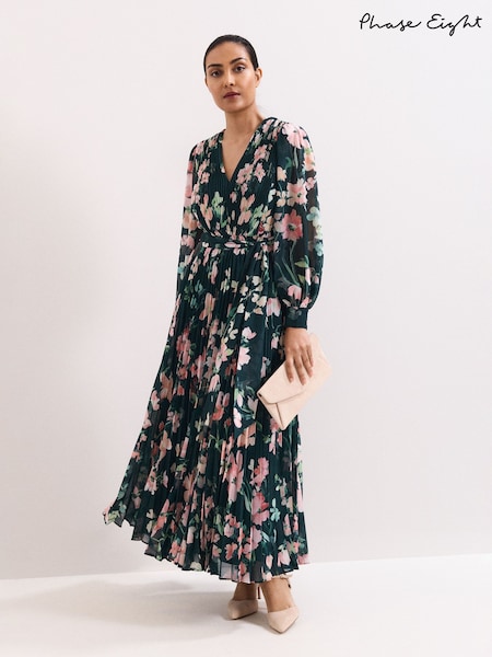 Phase Eight Blue Petite Rosa Floral Dress (W06719) | AED1,101