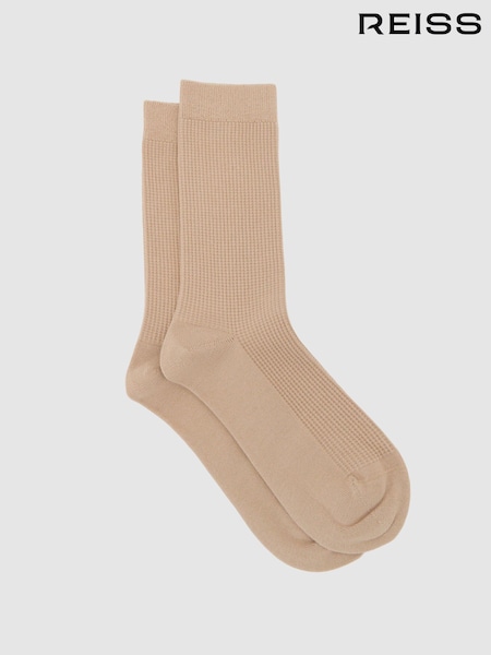 ניטרלי - Reiss Hattie Cotton-Blend Textured Socks (W07071) | ‏131‏₪