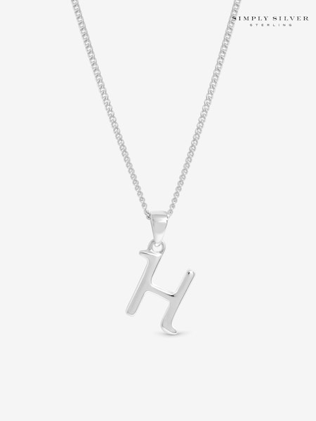 Simply Silver 925 Sterling Silver Initial Pendant - H (W07189) | €37